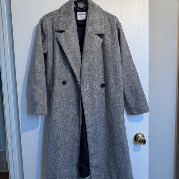 Long Slouchy Double-Breasted Peacoat - Size XS - Picture 1 of 6